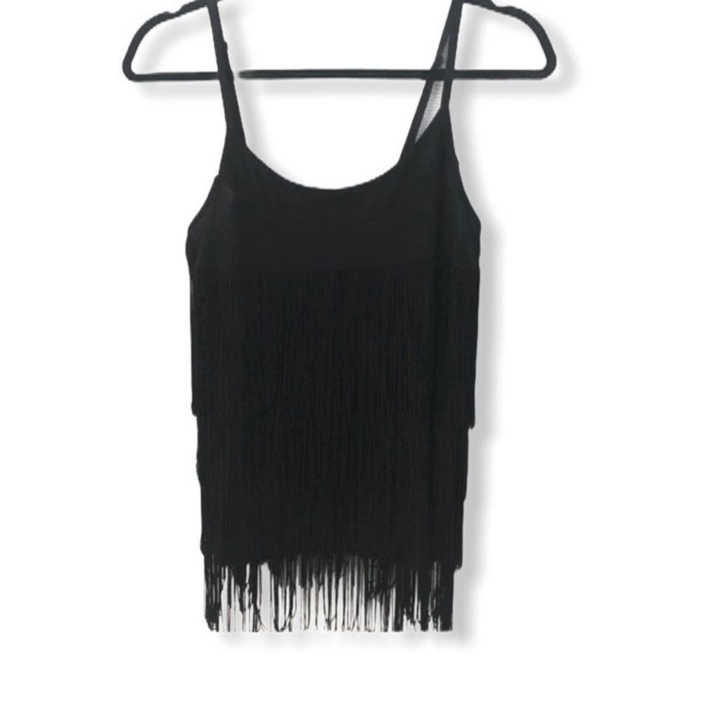 Forever 21 Fringeโ Black Camisole